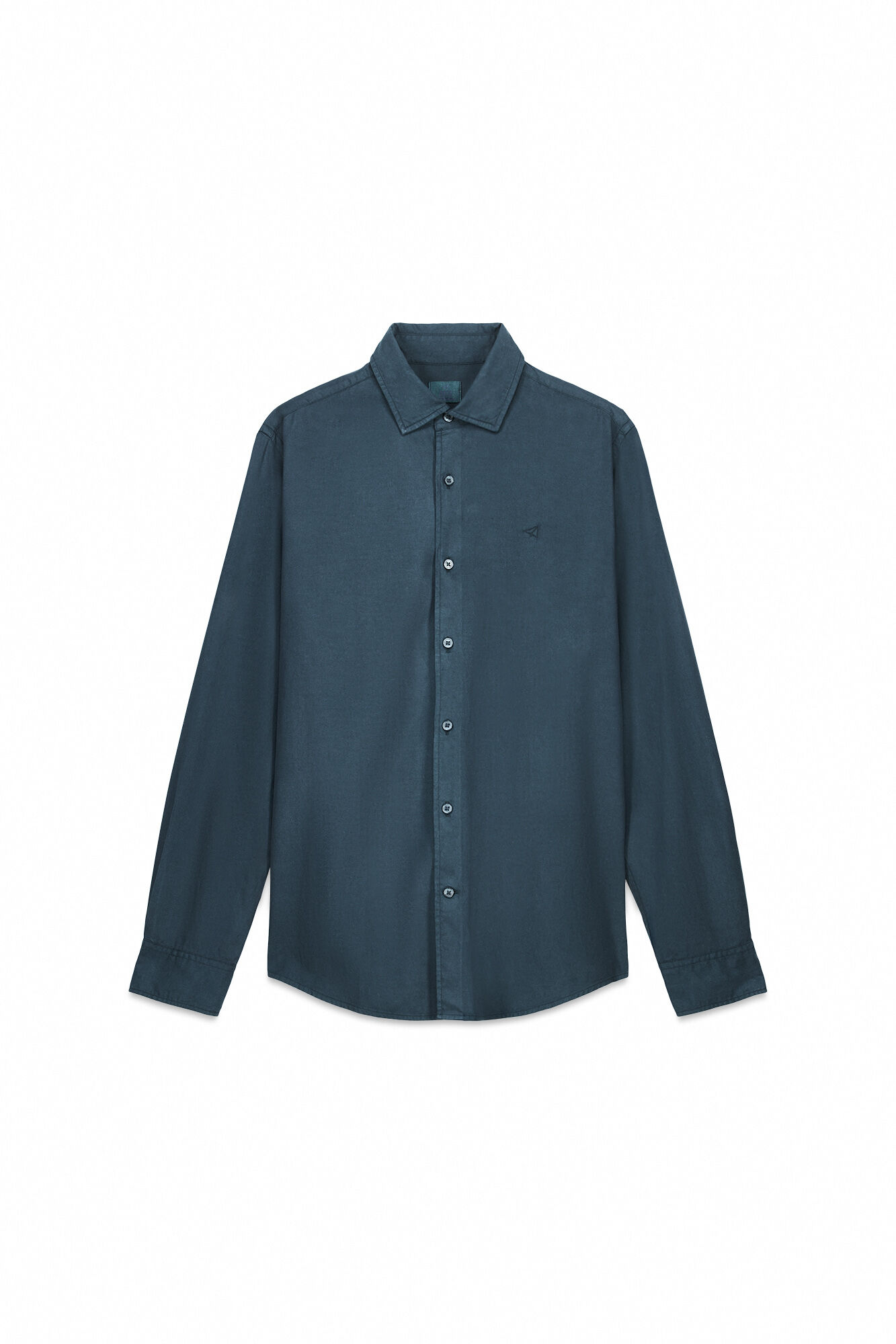 OOTO Camisa twill liso tencel algod&oacute;n Verde oscuro