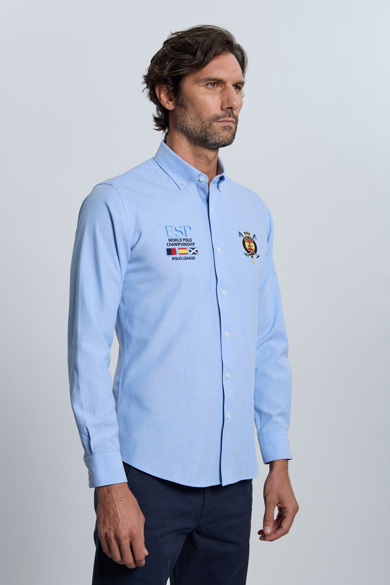 Valecuatro Camisa bordada Espanha azul claro Azul