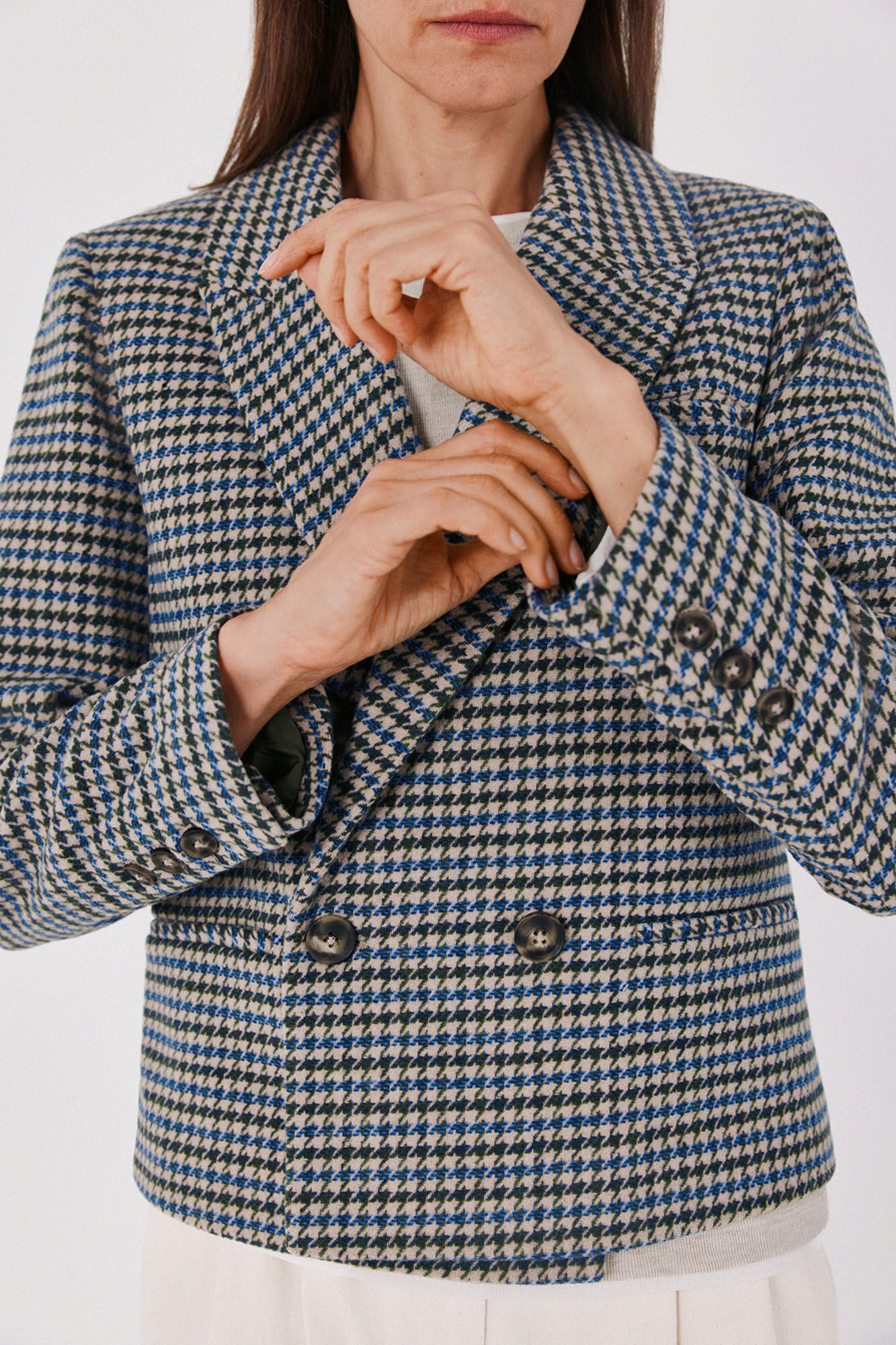 Cortefiel Short blazer Printed blue
