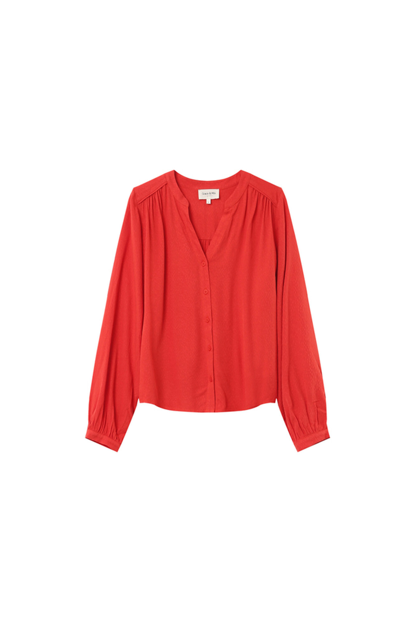 Grace & Mila Blusa de mangas comprida com corte regular Vermelho