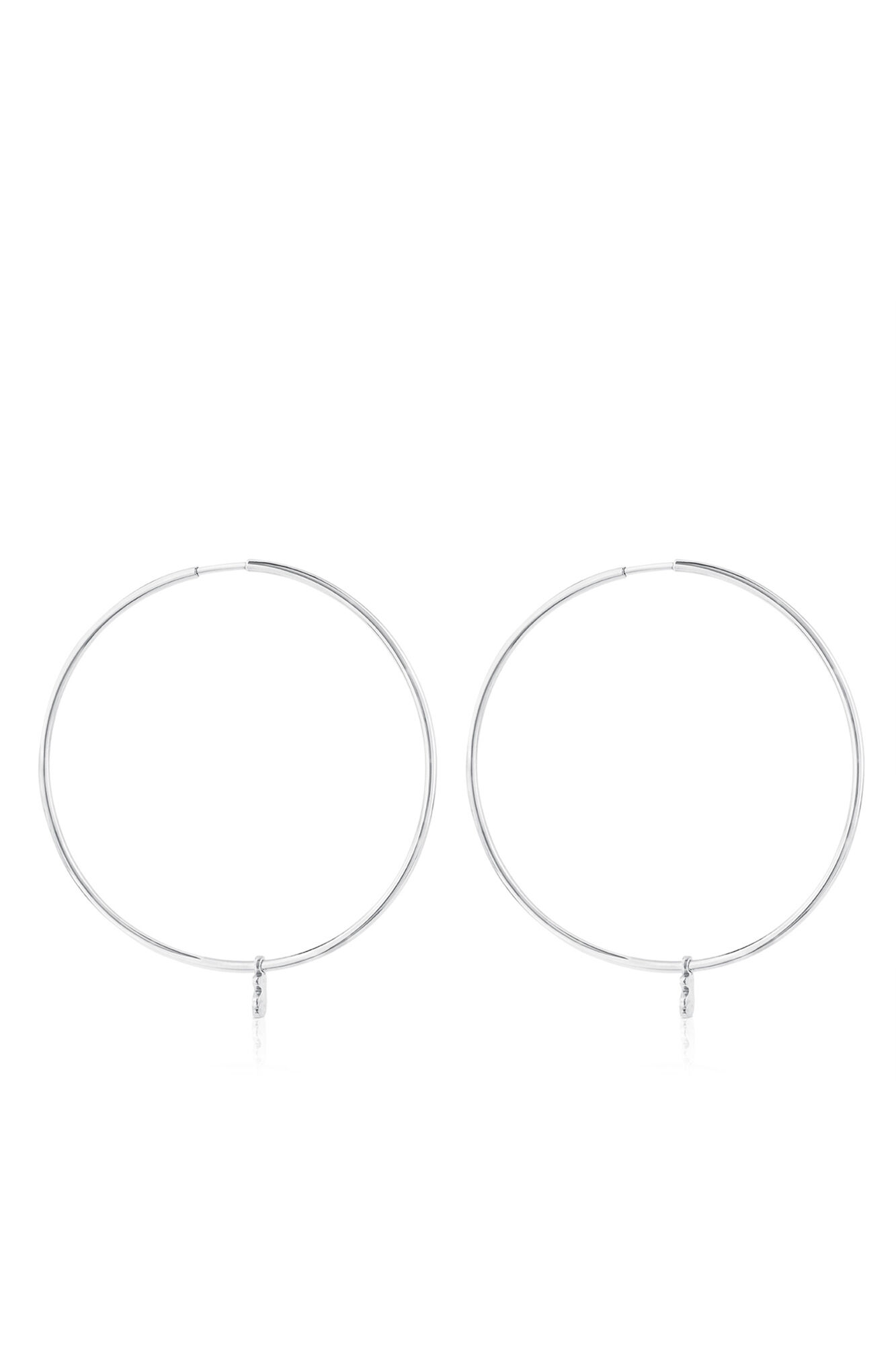 Tous TOUS Bear 4cm silver hoop earrings Grey
