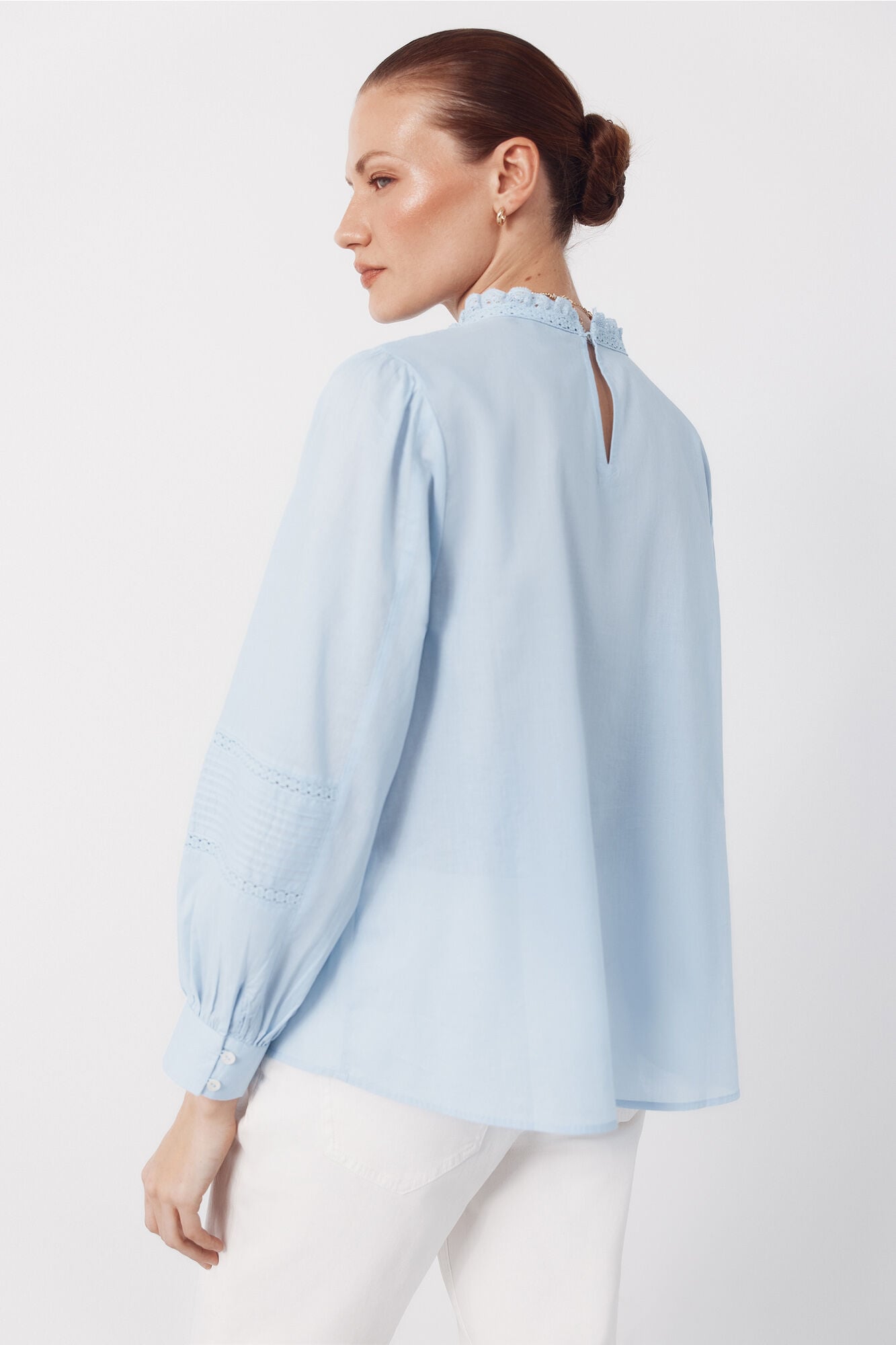 Cortefiel Embroidered blouse Blue