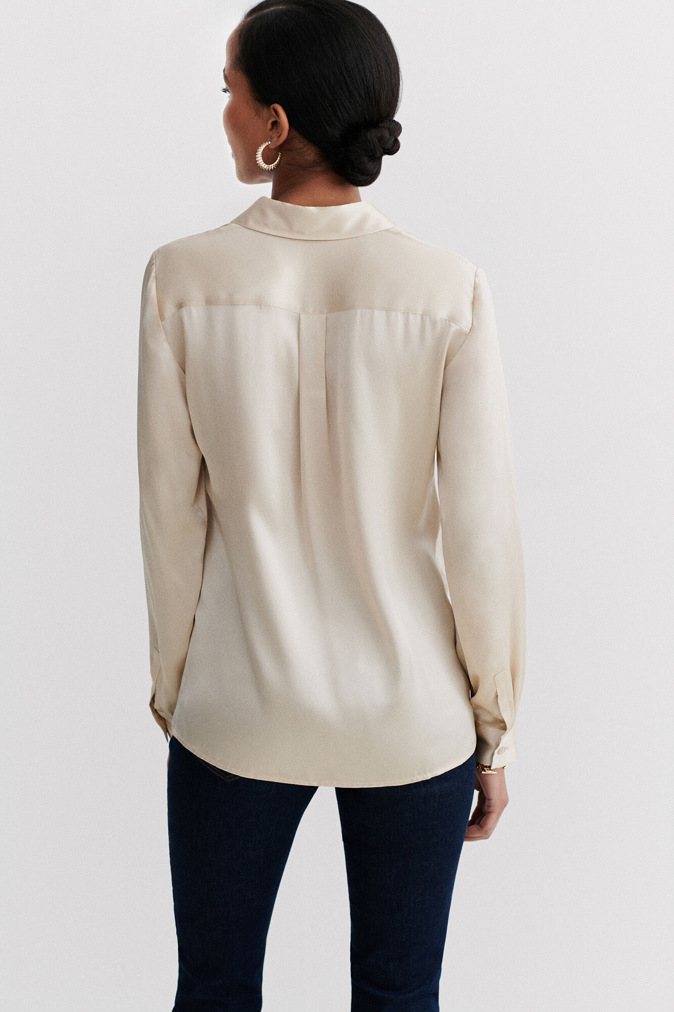 Caroll Camisa de seda Beige