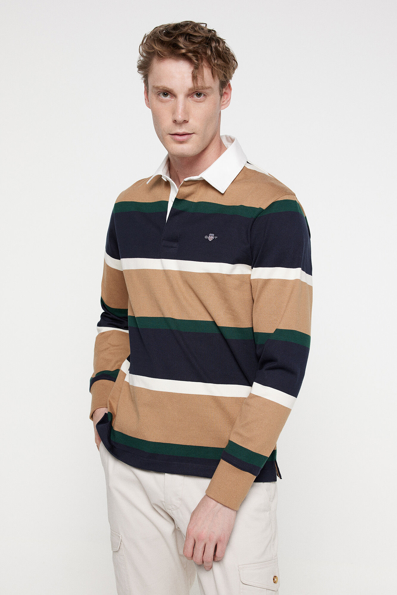 Gant Shield Striped Heavy Rugger Polo Printed brown