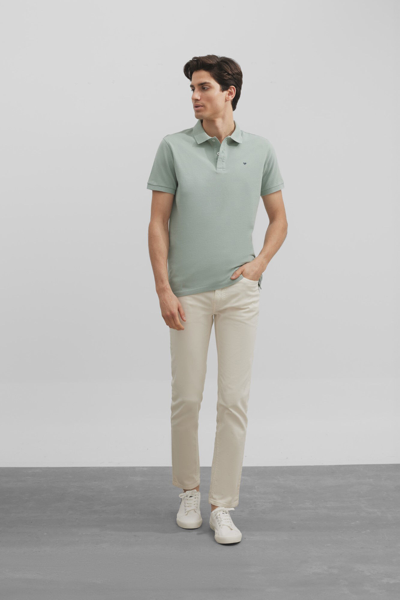 Silbon Polo clasico liso Verde