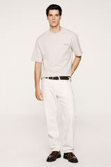 Selected Camiseta com logo de T-shirt de manga curta   Cinzento