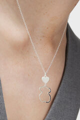 Tous Collar de plata motivo oso New Silueta Gris