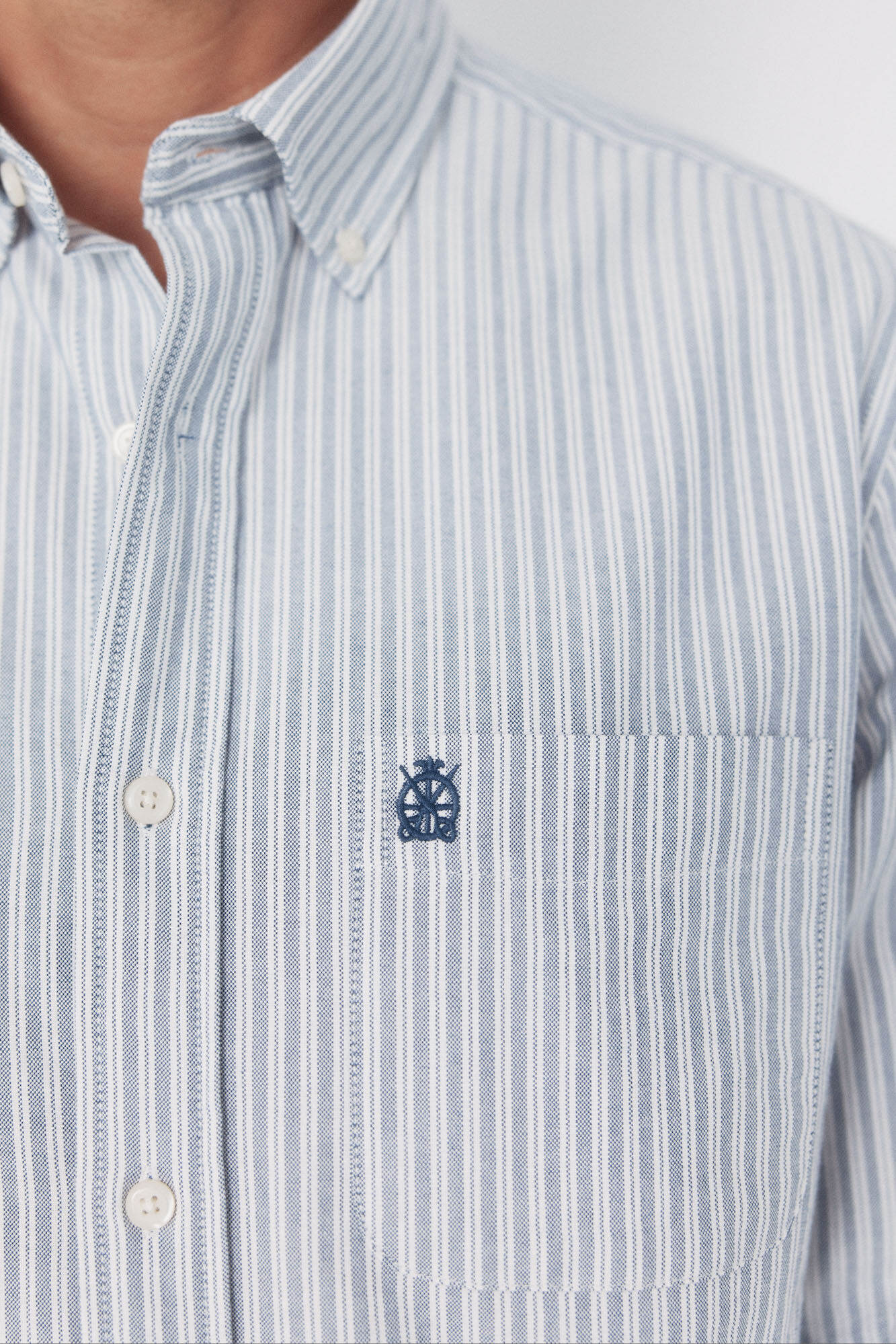 Cortefiel Striped oxford shirt Navy