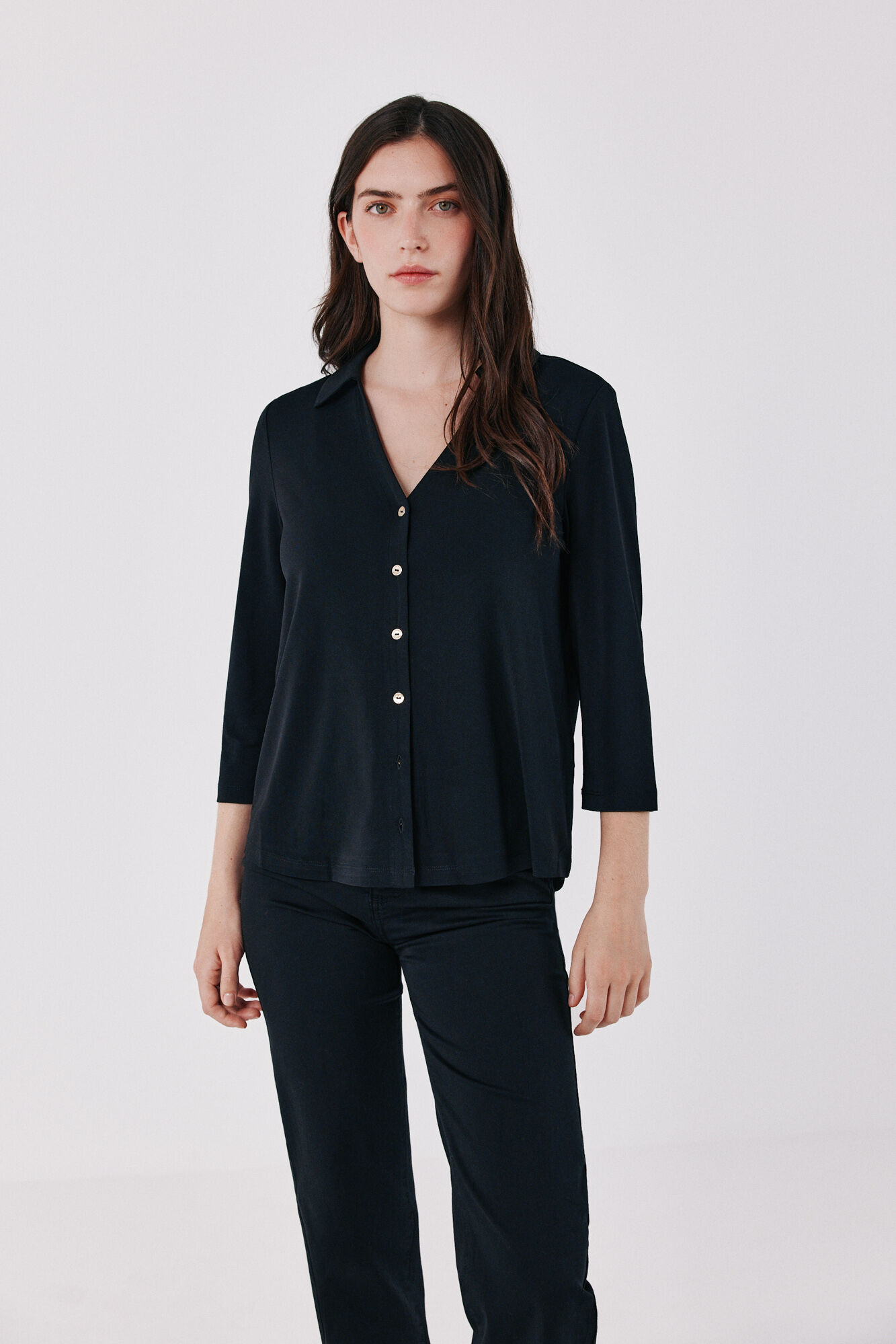 Cortefiel Camisa el&aacute;stica botones
