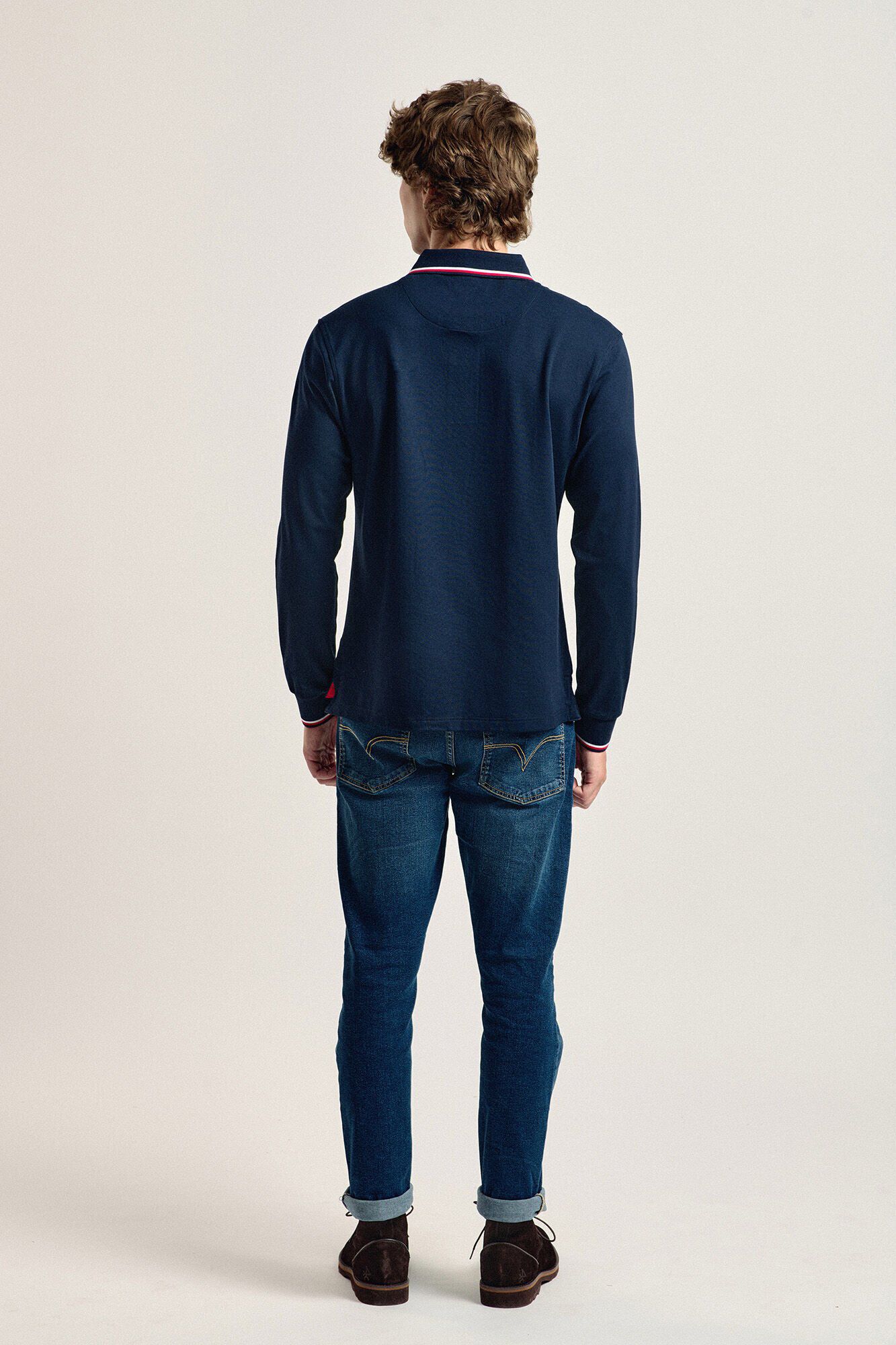 Valecuatro Polo Valecuatro masculino modelo bandeira azul marinho Azul