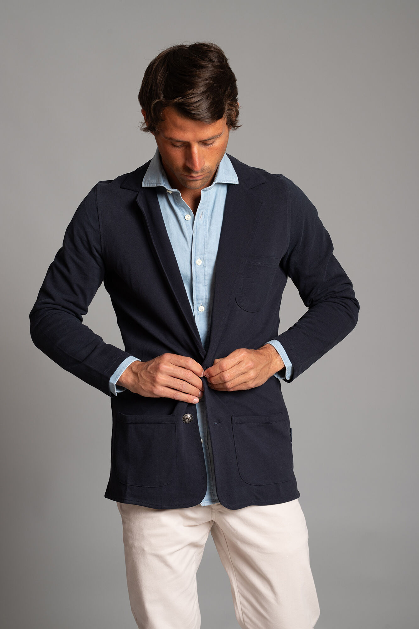 Cloking Singapore Piqu&eacute; Jacket Navy