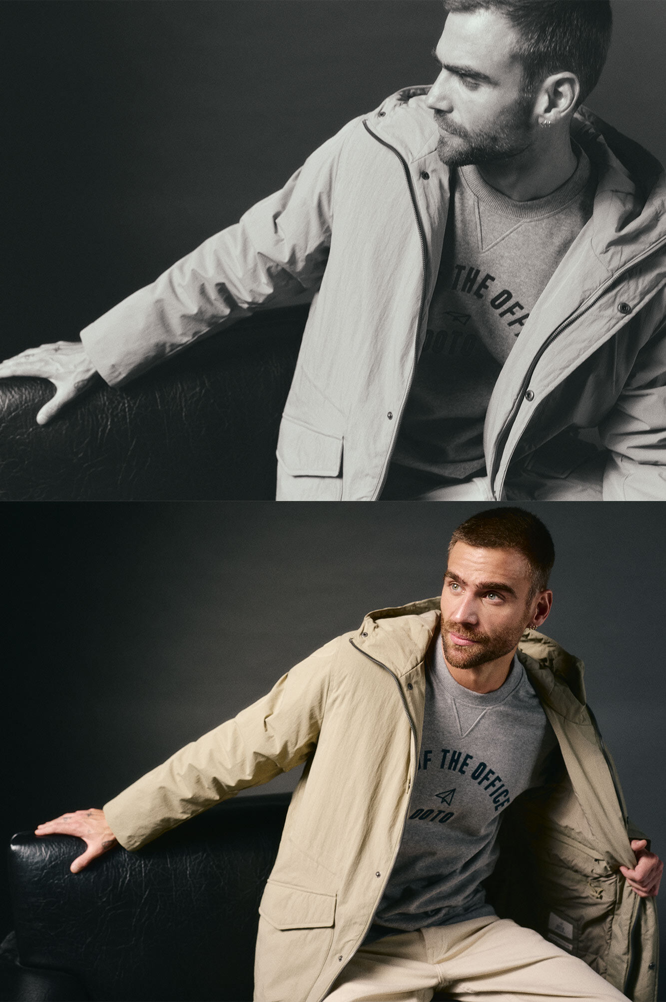 OOTO Parka comprida acolchoada Tostado