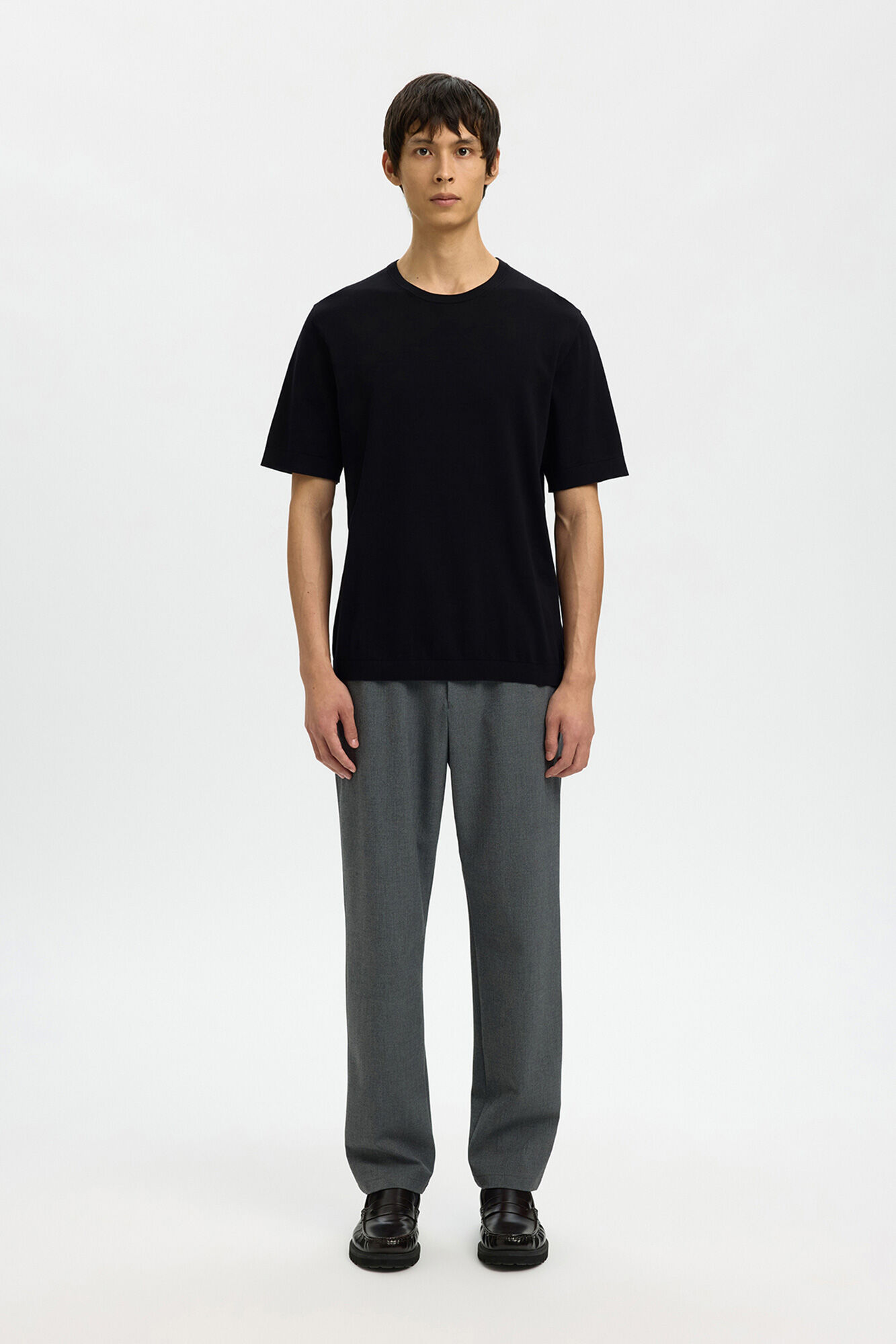 Selected Camiseta manga corta de hombre punto lisa