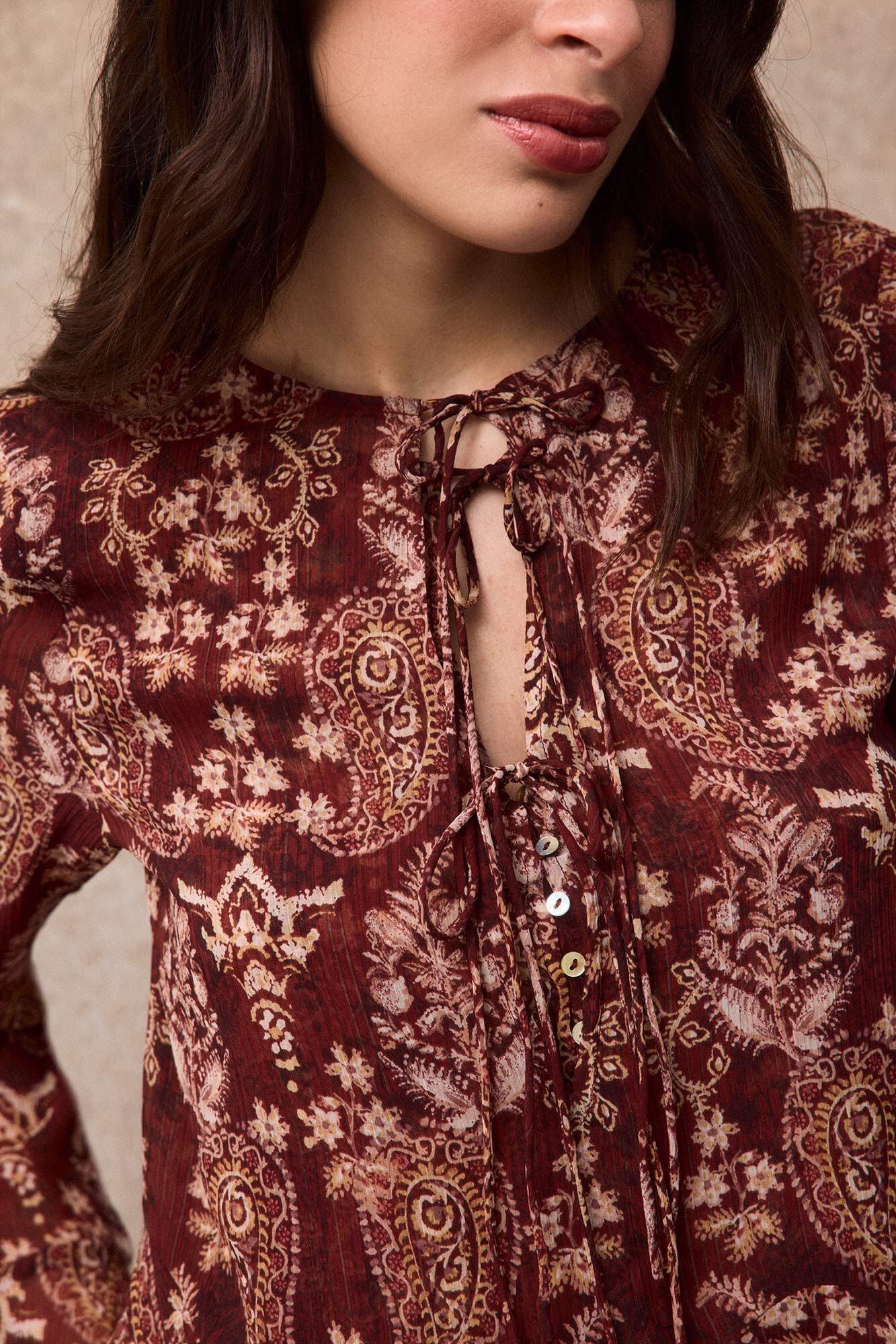 Slowlove Printed fluid blouse