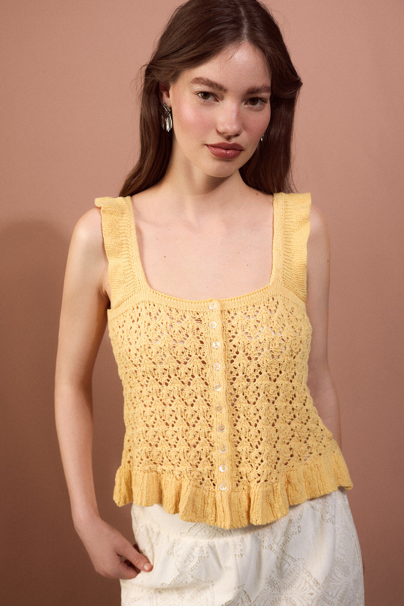 Slowlove Knitted tank top Yellow
