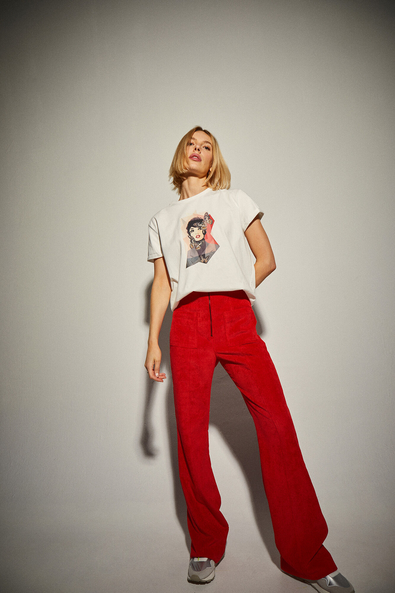 Dolores Promesas Dolores Promesas Basic White Collage T-shirt White