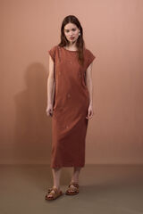 Slowlove Vestido tachas Marr&oacute;n