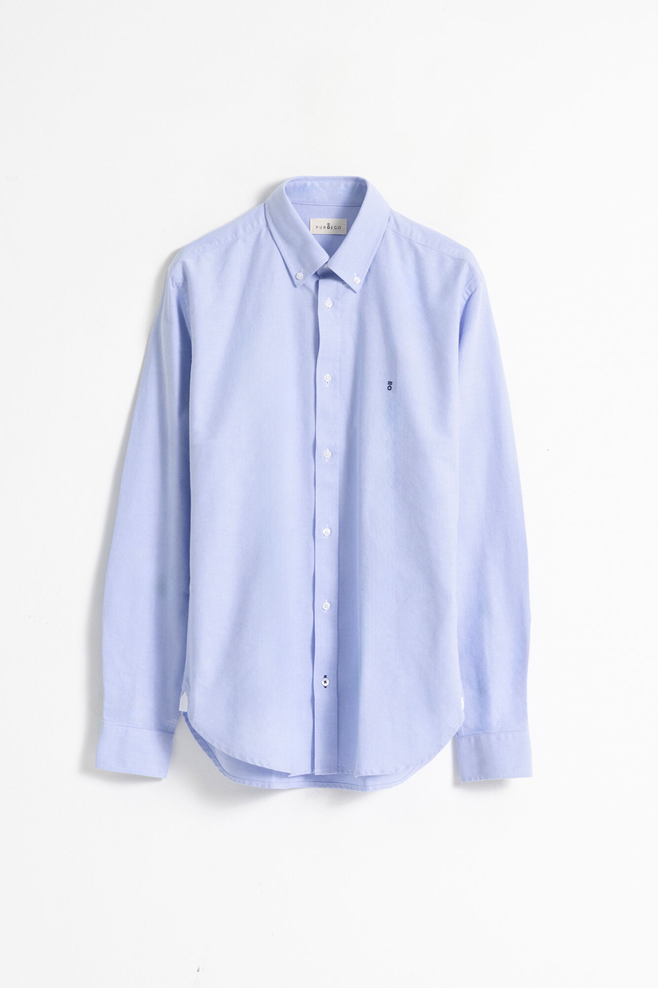 PuroEGO Camisa oxford de algod&atilde;o slim fit Azul