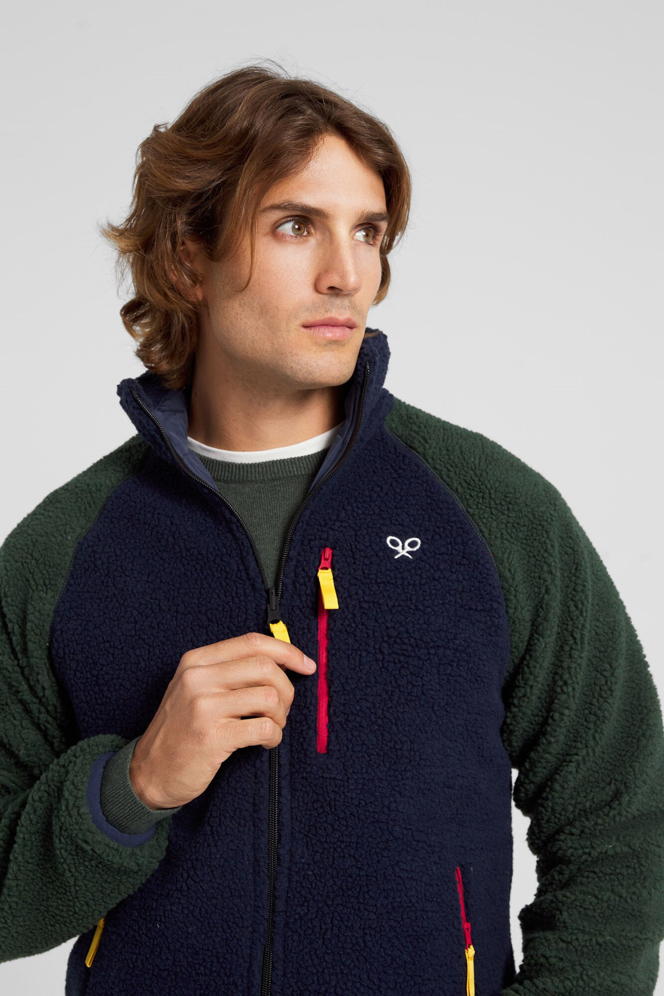 Silbon Casaco polar revers&iacute;vel azul-esverdeado Azul