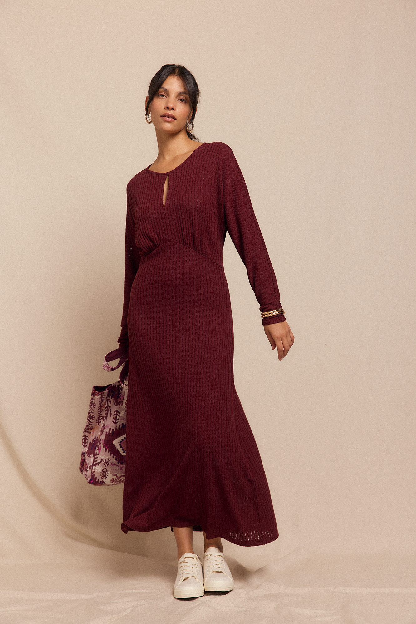 Slowlove Vestido estruturado com manga morcego Granada