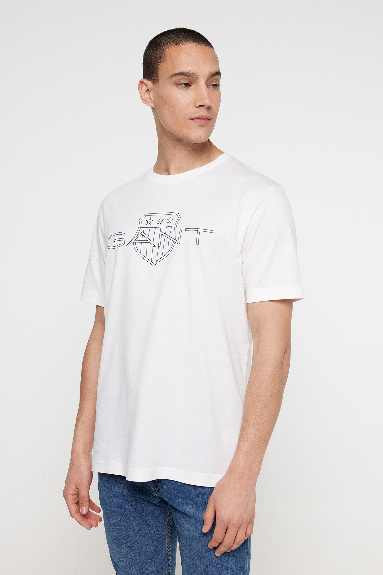 Gant T-shirt de manga curta Ecru