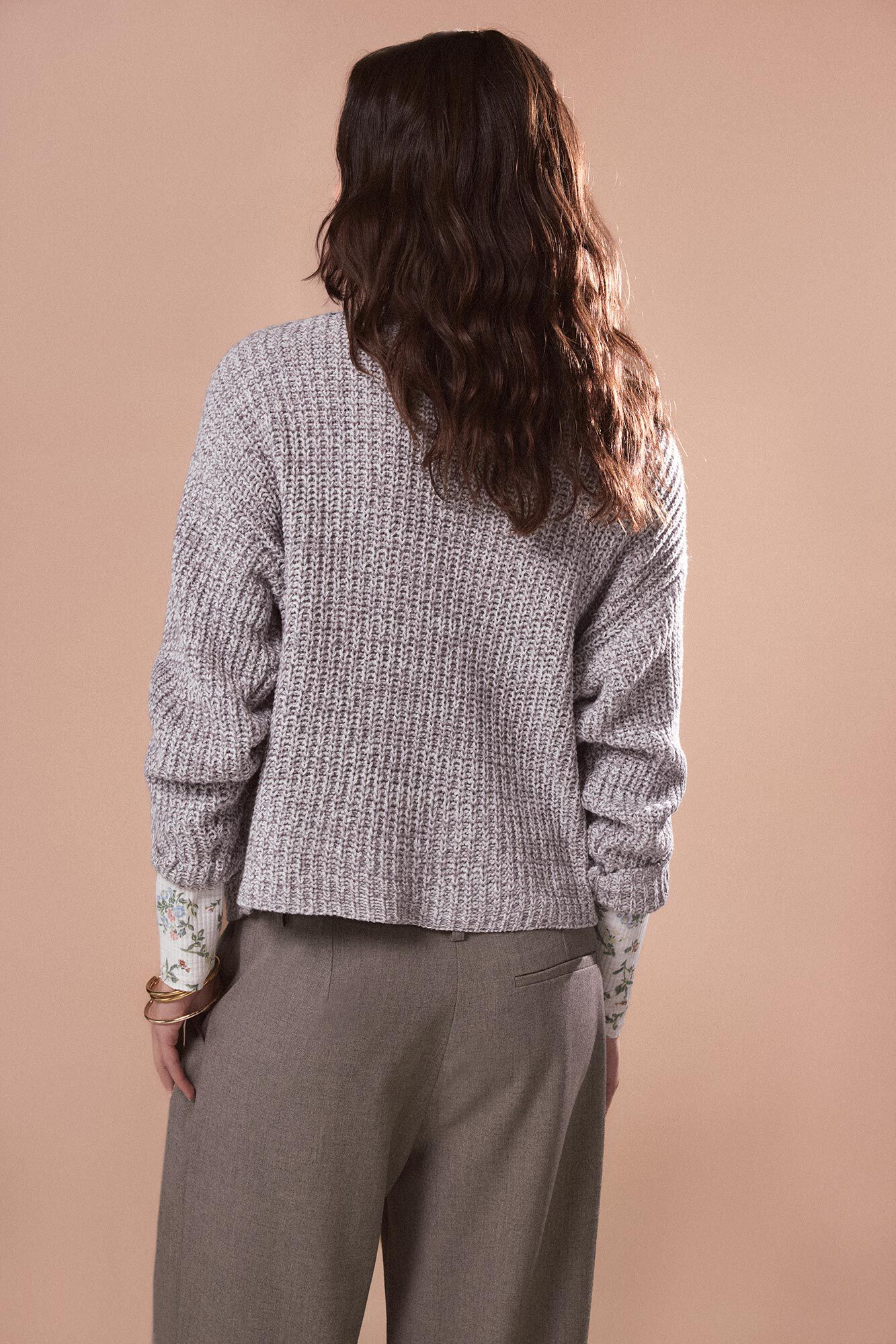 Slowlove Jersey punto perlado Gris oscuro