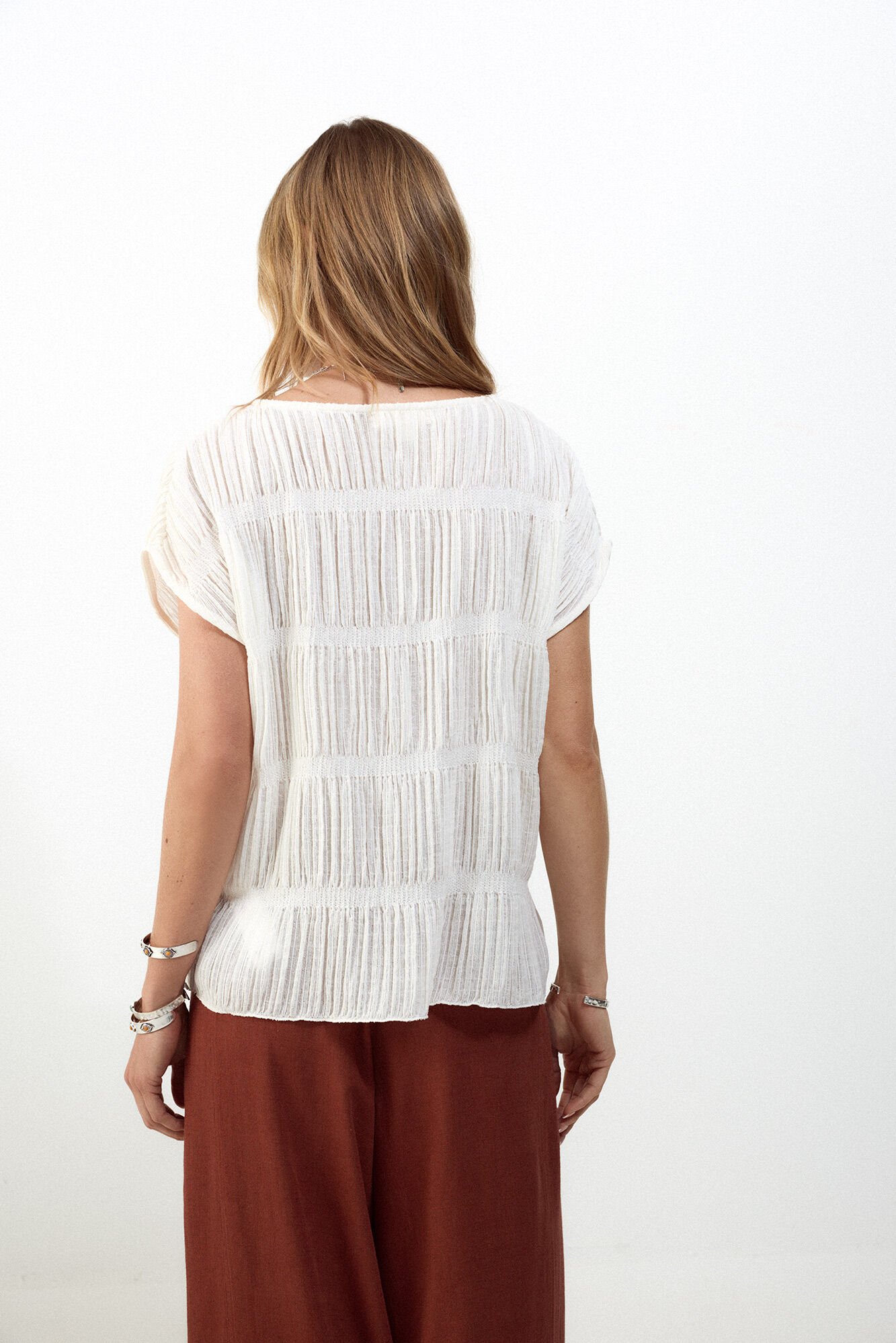 Slowlove Top vuelo Marfil