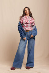 Slowlove Wide-button jeans Blue