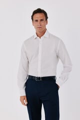 Cortefiel Slim fit Ottoman dress shirt White