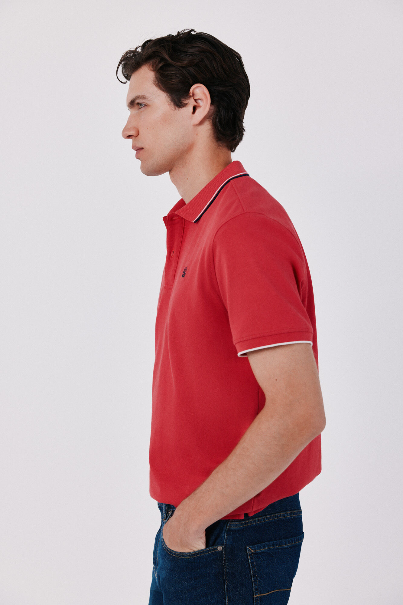 Cortefiel Piqu&eacute; polo shirt Red