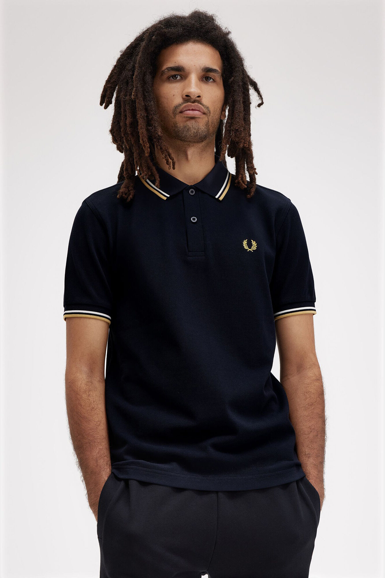Fred Perry Polo com acabamento em duas listras