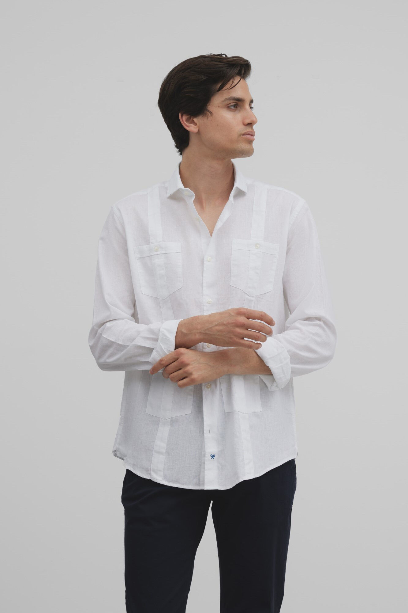 Silbon Silbon soft casual guayabera shirt White