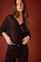 Slowlove Top fluido lurex Negro