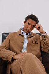 Cortefiel Camel wool overshirt Camel