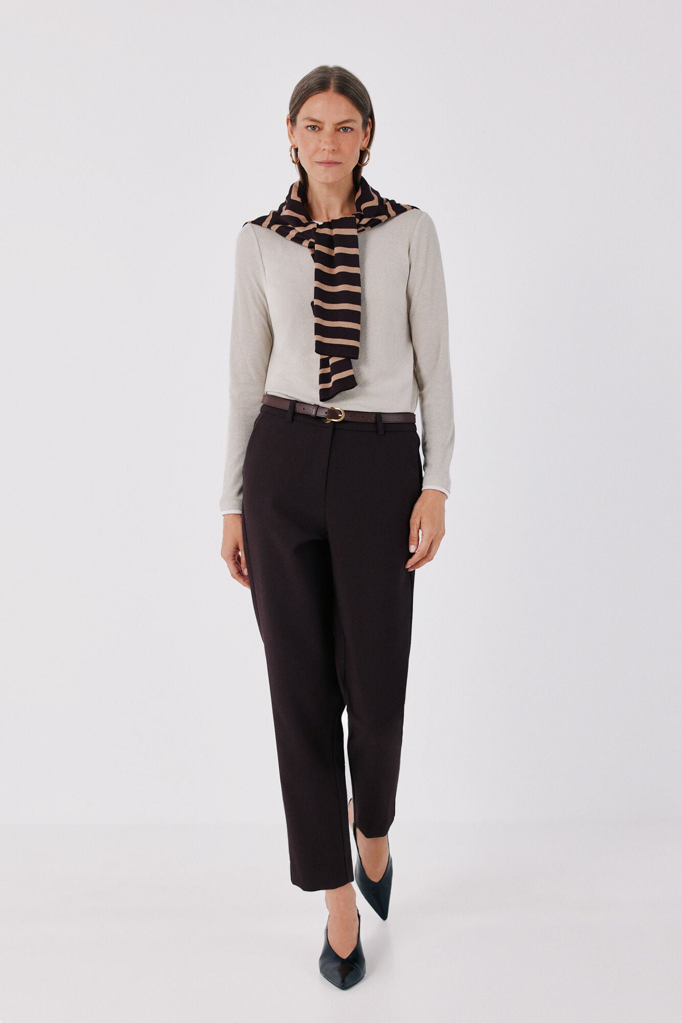 Cortefiel Women's tailored trousers with belt