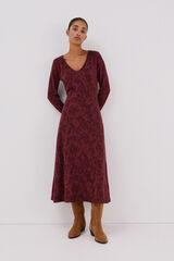 Cortefiel Jacquard dress Maroon