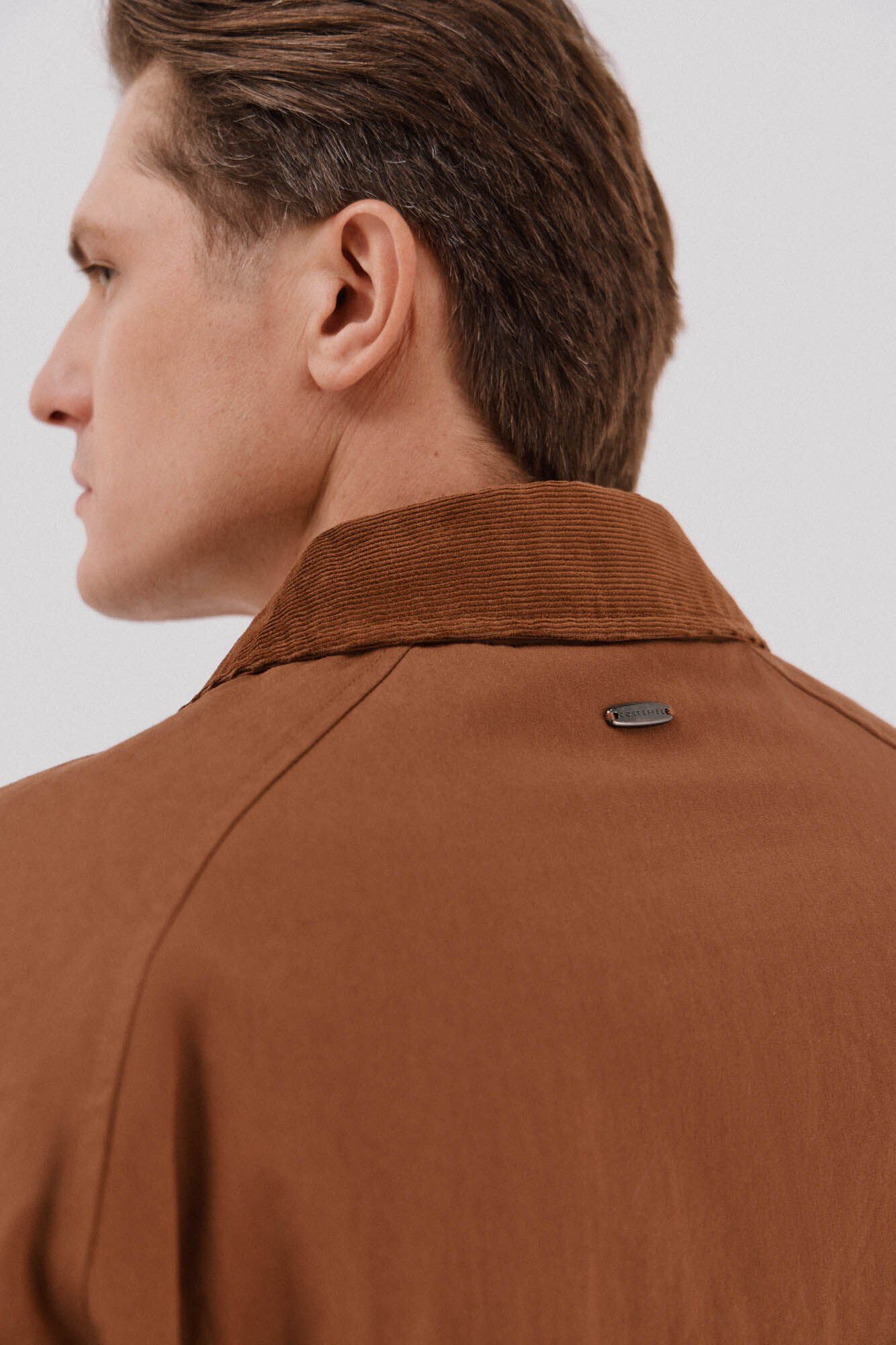 Cortefiel Jacket with combined neck Brown