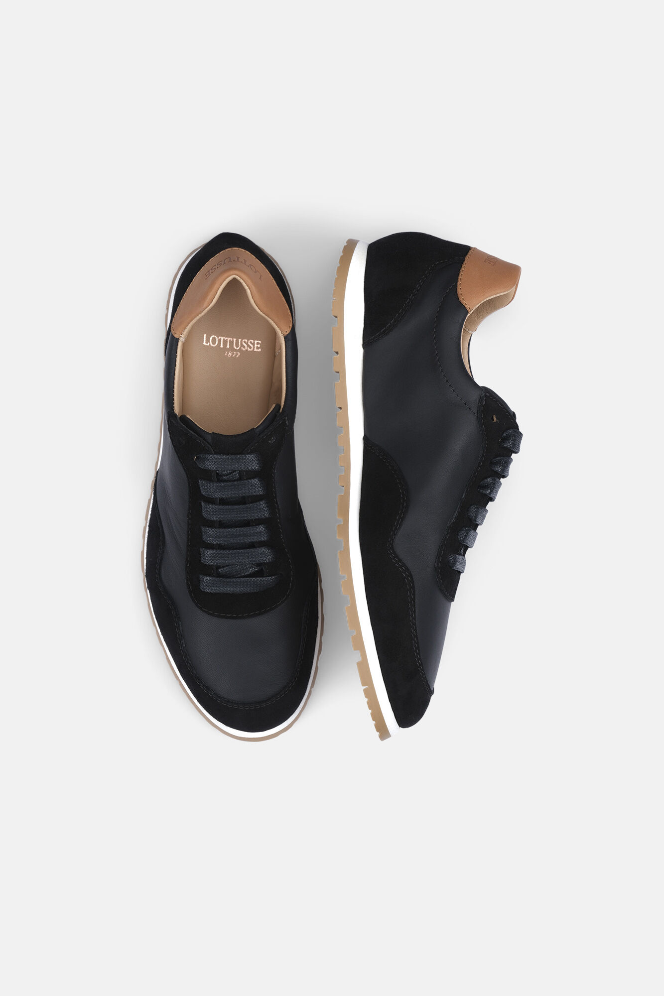 Lottusse Sneakers de Ante de Cordero Negro Negro