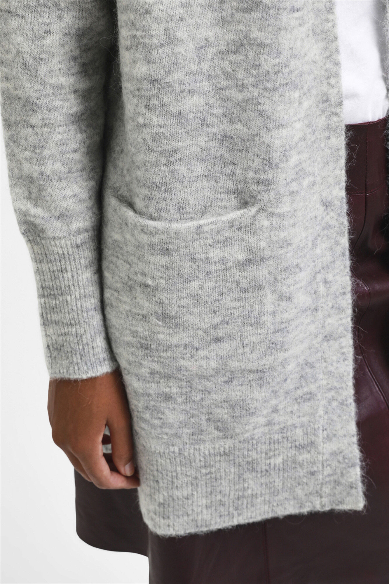 Selected Cardigan longo de alpaca Cinzento