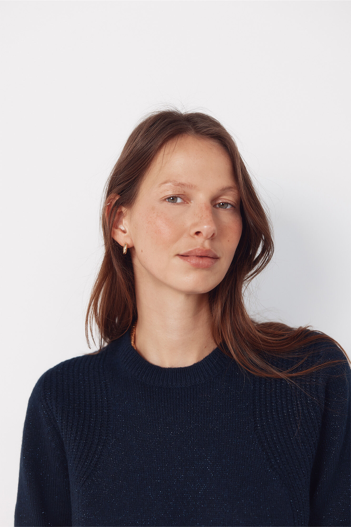 Cortefiel Jersey punto combinado Azul marino