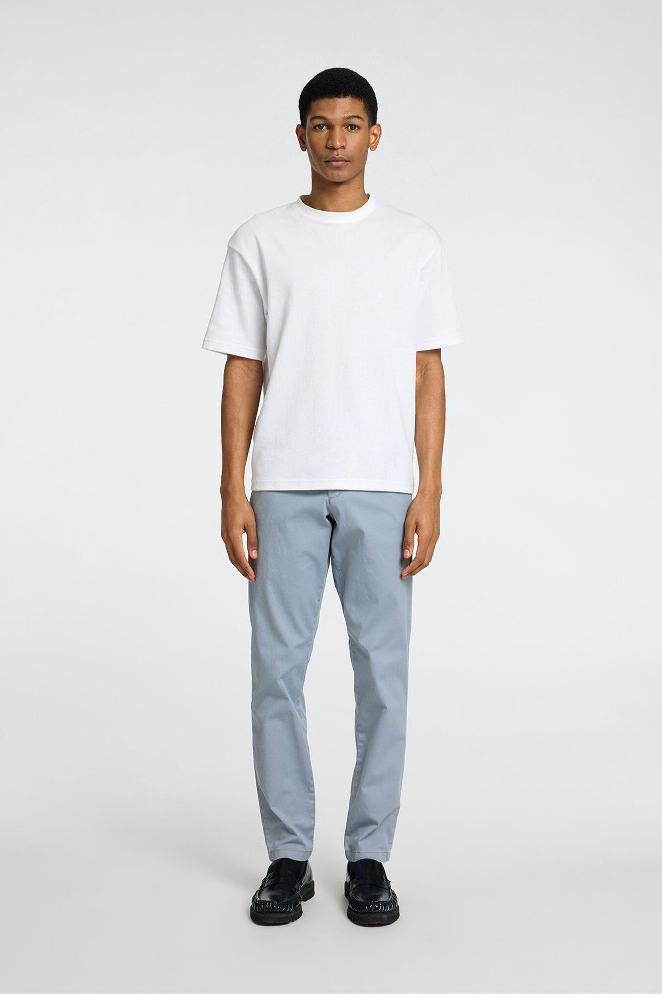 Selected Cal&ccedil;a cal&ccedil;as chino slim fit feita de algod&atilde;o org&acirc;nico  Azul