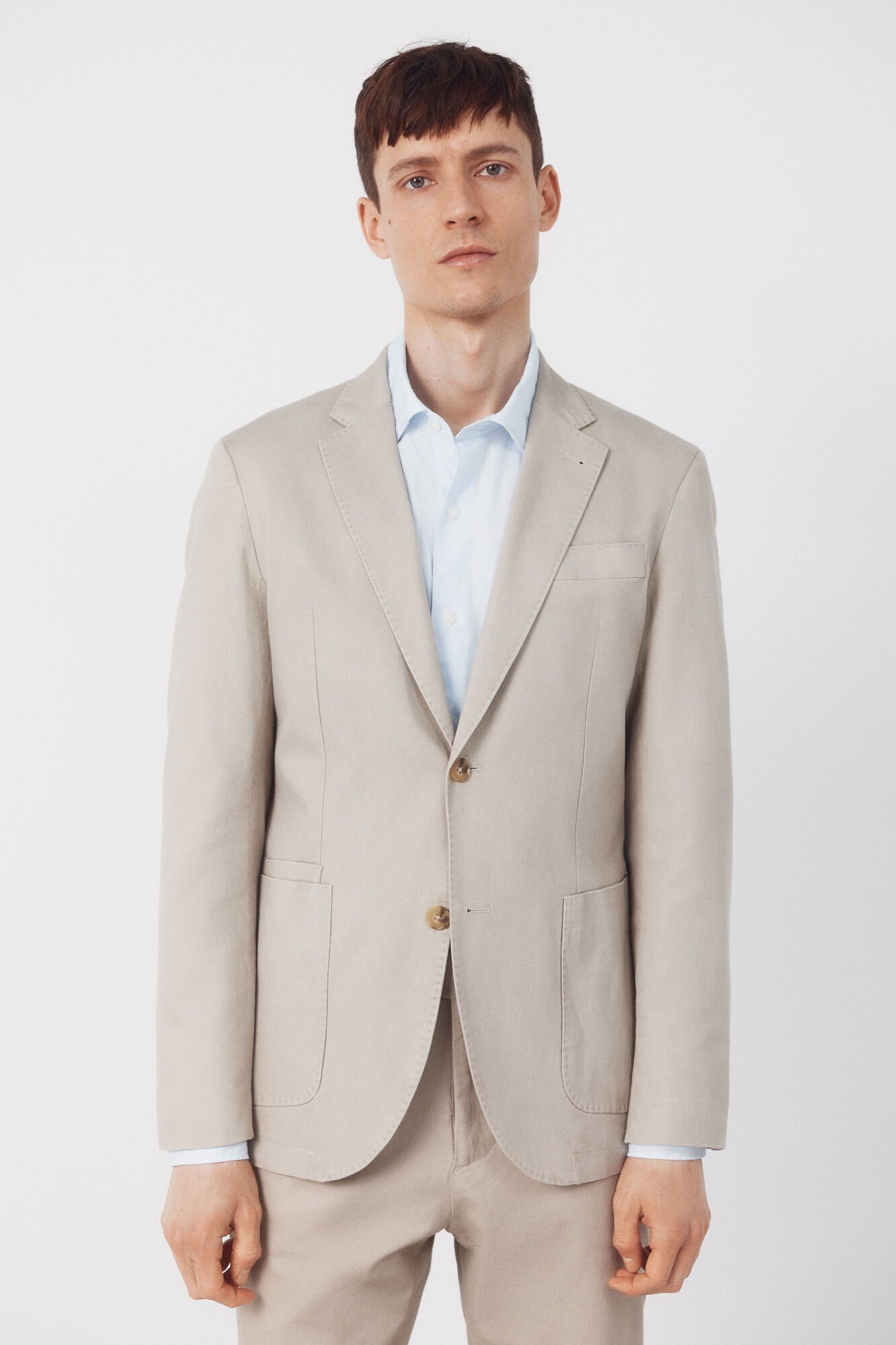Cortefiel Blazer-style coordinated linen blend