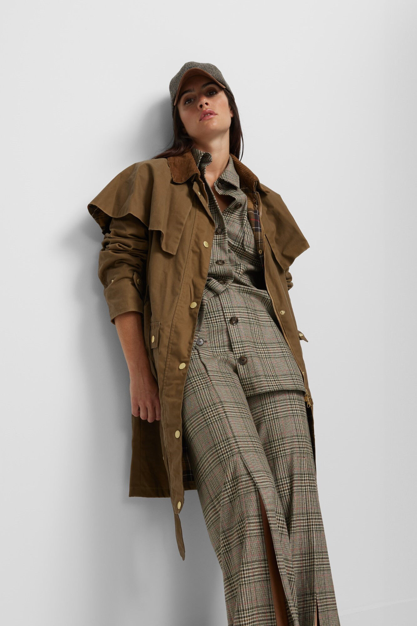 Silbon Long waxed parka Beige