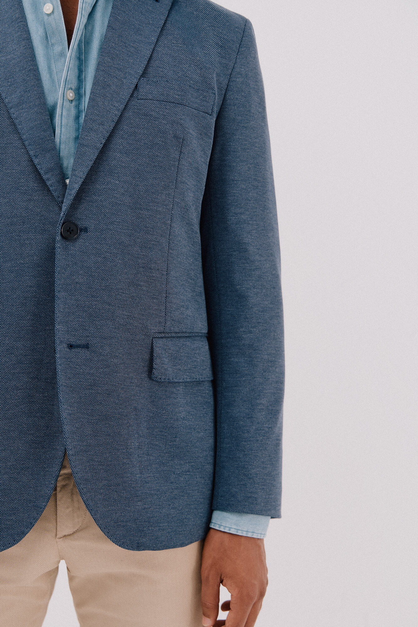 Cortefiel Jersey-knit blazer  Blue