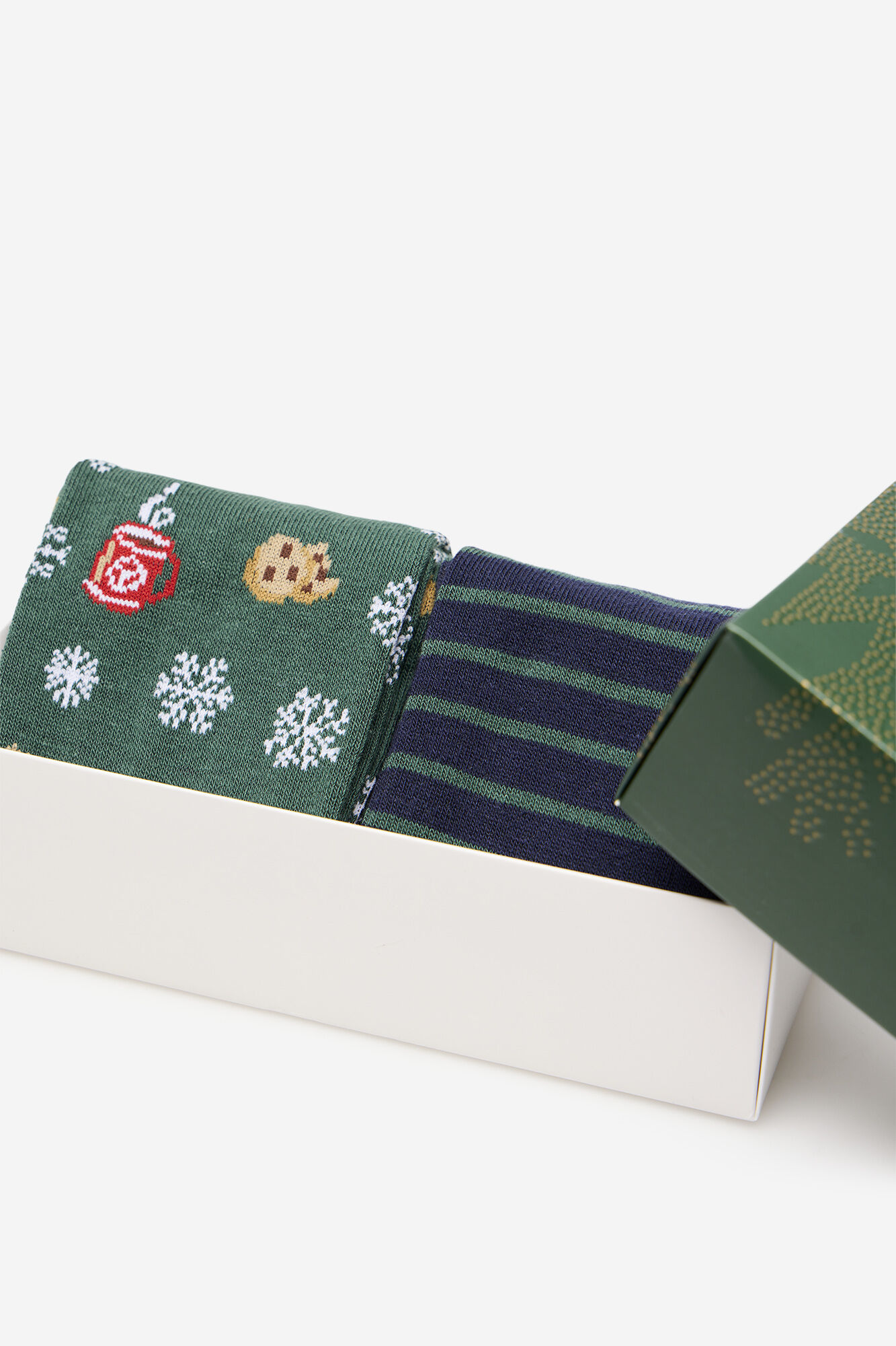 Cortefiel Box of 2 gift socks Dark green