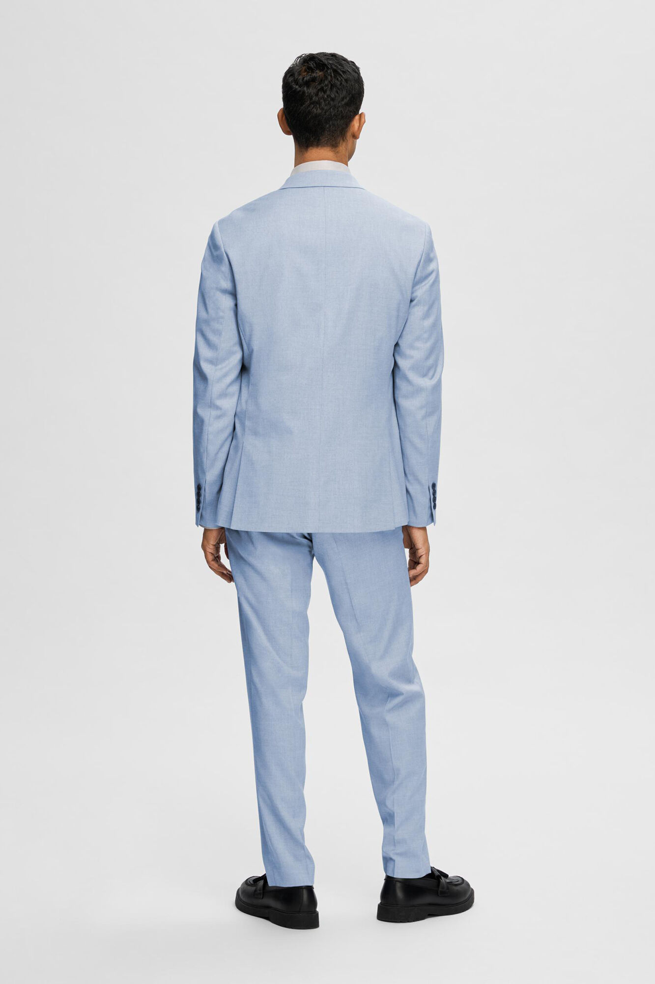 Selected Slim fit suit jacket made from recycled materials. Blue