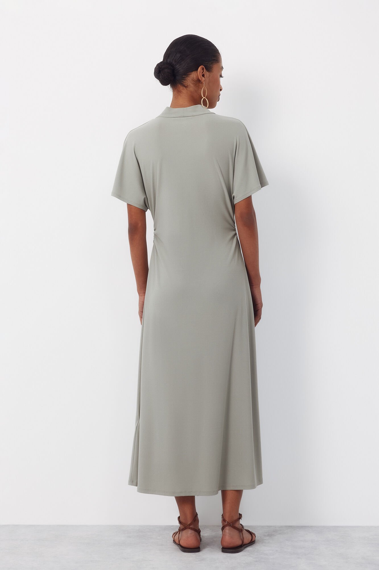 Cortefiel Printed dress Kaki