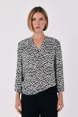 Cortefiel Blusa estampada fluida Castanho
