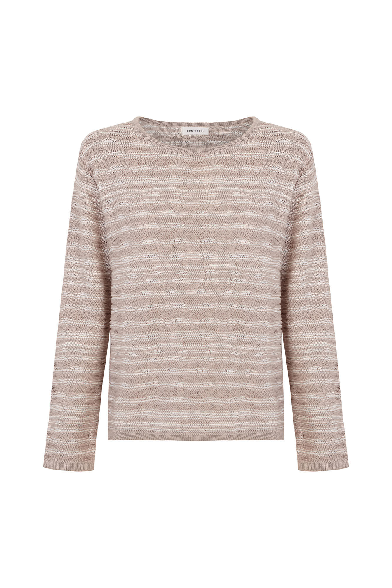Cortefiel Jersey-knit textured jumper Beige