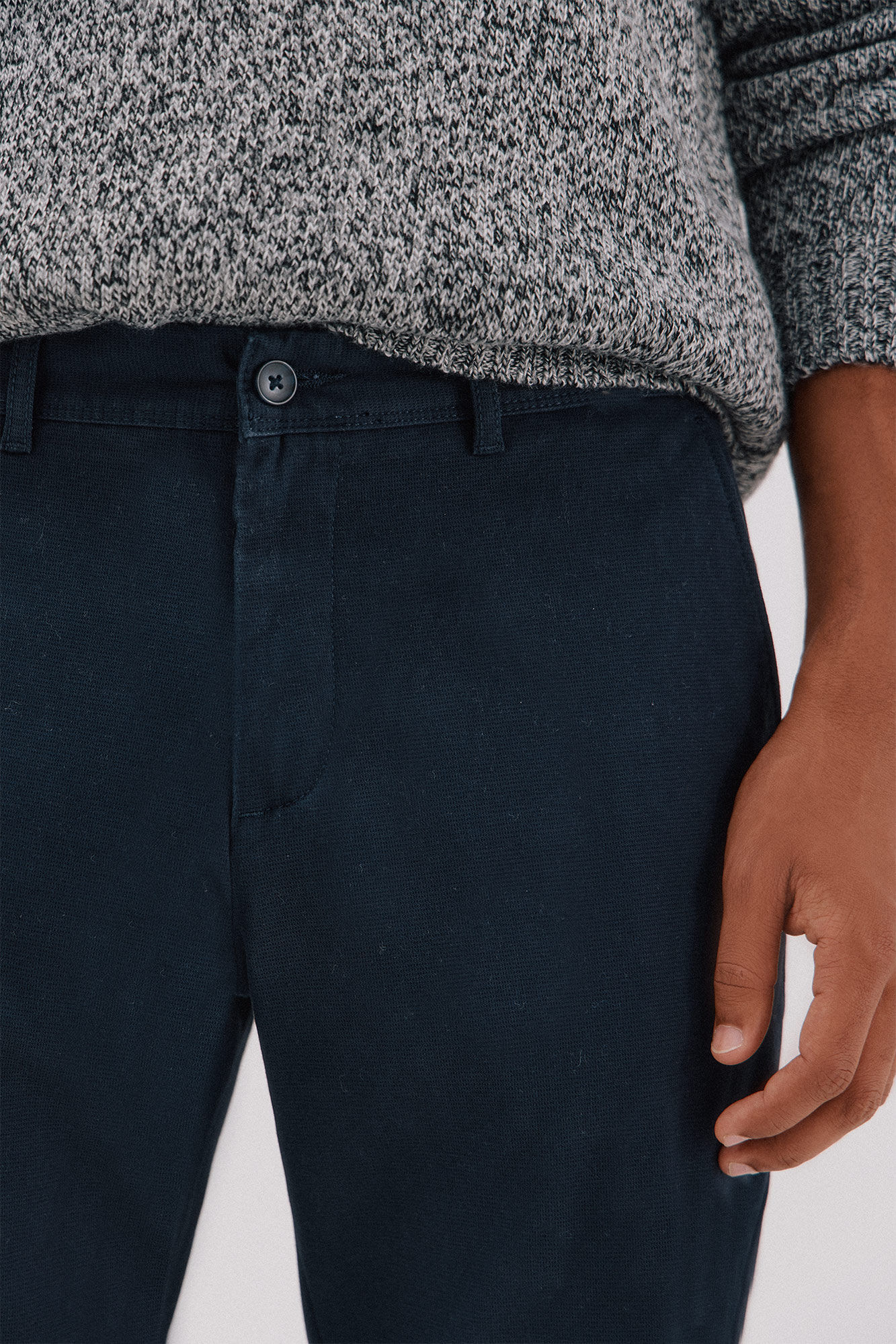 Cortefiel Slim-fit print chinos pants Blue